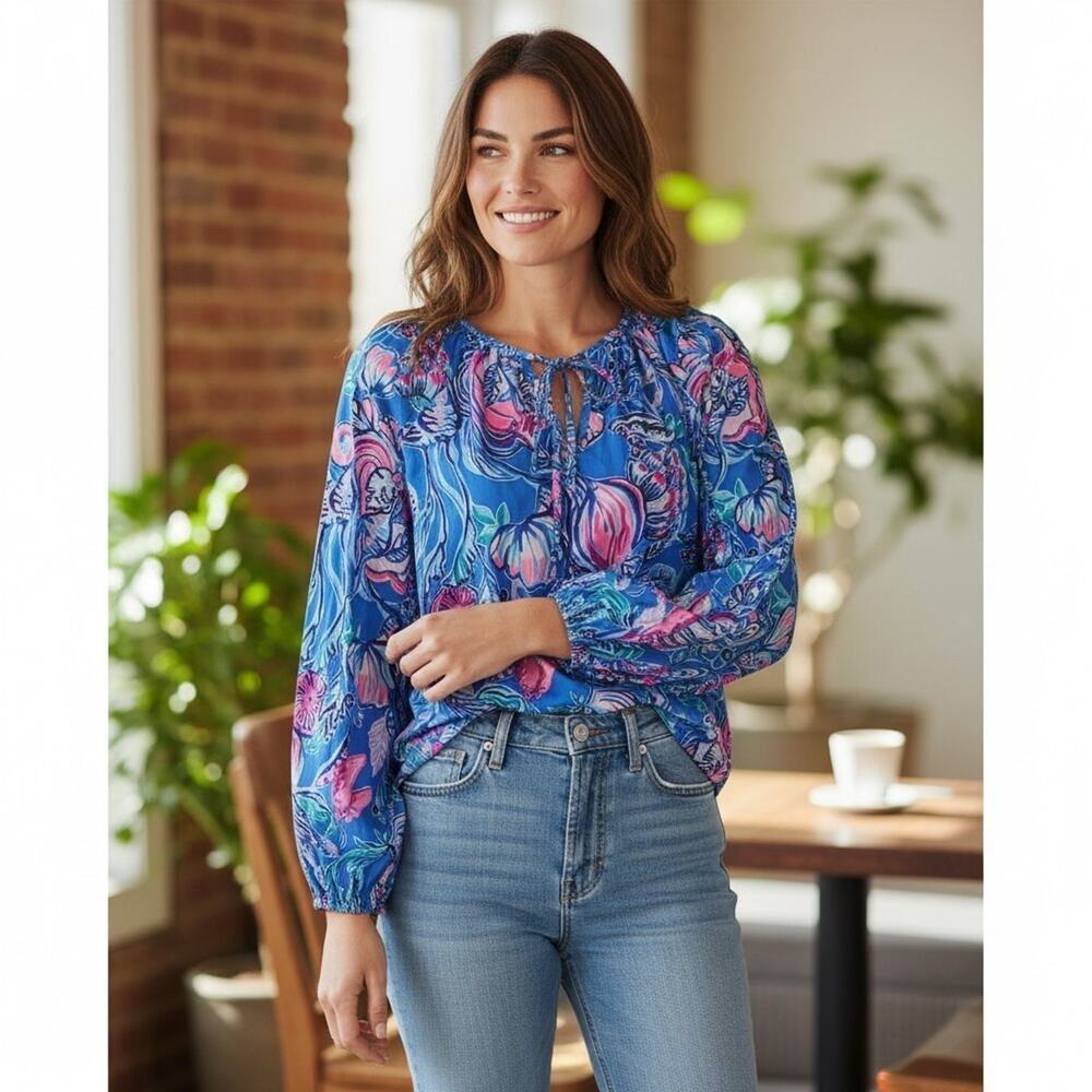 Lilly Pulitzer Willa Tunic Top Size XS Resort Coastal Boho Vacaycore